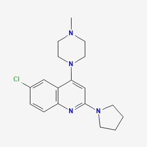 6-Chloro-4-(4-methylpiperazin-1-yl)-2-(pyrrolidin-1-yl)quinoline