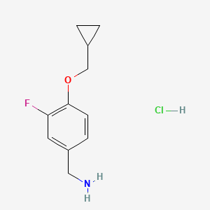 molecular formula C11H15ClFNO B1485884 4-Cyclopropylmethoxy-3-fluorobenzylamine hydrochloride CAS No. 2206610-59-3