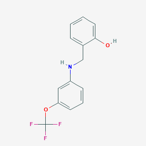 molecular formula C14H12F3NO2 B14858848 2-(((3-(Trifluoromethoxy)phenyl)amino)methyl)phenol 