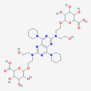 6-[2-[[2-[2-(6-Carboxy-3,4,5-trihydroxyoxan-2-yl)oxyethyl-(2-hydroxyethyl)amino]-4,8-di(piperidin-1-yl)pyrimido[5,4-d]pyrimidin-6-yl]-(2-hydroxyethyl)amino]ethoxy]-3,4,5-trihydroxyoxane-2-carboxylic acid