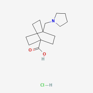 molecular formula C14H24ClNO2 B1485886 4-Pyrrolidin-1-ylmethylbicyclo[2.2.2]octane-1-carboxylic acid hydrochloride CAS No. 2206607-59-0