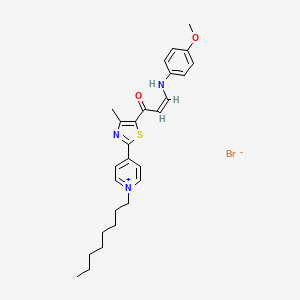 4-{5-[(2Z)-3-[(4-methoxyphenyl)amino]prop-2-enoyl]-4-methyl-1,3-thiazol-2-yl}-1-octylpyridin-1-ium bromide