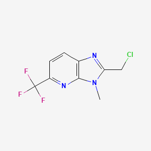 molecular formula C9H7ClF3N3 B14858878 2-(Chloromethyl)-3-methyl-5-(trifluoromethyl)-3H-imidazo[4,5-B]pyridine 