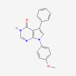 molecular formula C19H15N3O2 B1485888 7-(4-methoxyphenyl)-5-phenyl-3,7-dihydro-4H-pyrrolo[2,3-d]pyrimidin-4-one CAS No. 220835-17-6