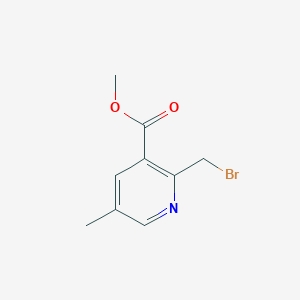 molecular formula C9H10BrNO2 B14858898 Methyl 2-(bromomethyl)-5-methylnicotinate CAS No. 1260663-46-4