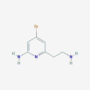 molecular formula C7H10BrN3 B14858902 6-(2-Aminoethyl)-4-bromopyridin-2-amine 