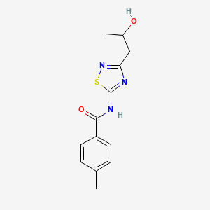 molecular formula C13H15N3O2S B14858916 N-[3-(2-hydroxypropyl)-1,2,4-thiadiazol-5-yl]-4-methylbenzamide 