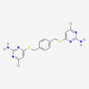 4-[(4-{[(2-Amino-6-chloro-4-pyrimidinyl)sulfanyl]methyl}benzyl)sulfanyl]-6-chloro-2-pyrimidinamine