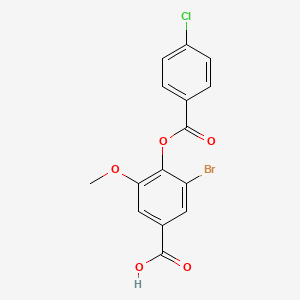 3-Bromo-4-{[(4-chlorophenyl)carbonyl]oxy}-5-methoxybenzoic acid