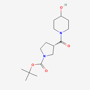 (S)-tert-butyl 3-(4-hydroxypiperidine-1-carbonyl)pyrrolidine-1-carboxylate