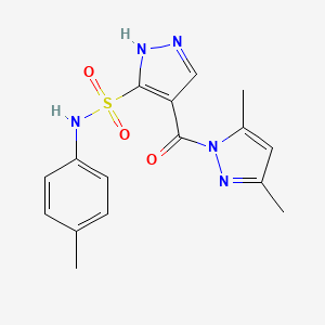 molecular formula C16H17N5O3S B14858991 4-[(3,5-dimethyl-1H-pyrazol-1-yl)carbonyl]-N-(4-methylphenyl)-1H-pyrazole-5-sulfonamide 