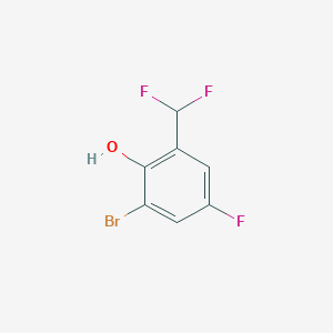 molecular formula C7H4BrF3O B1485907 3-Bromo-5-fluoro-2-hydroxybenzodifluoride CAS No. 1804404-70-3