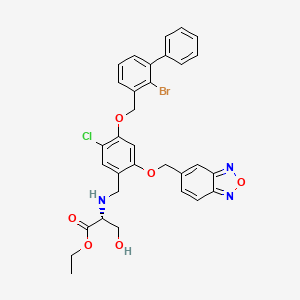 ethyl (2R)-2-[[2-(2,1,3-benzoxadiazol-5-ylmethoxy)-4-[(2-bromo-3-phenylphenyl)methoxy]-5-chlorophenyl]methylamino]-3-hydroxypropanoate