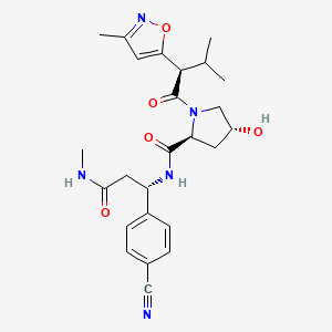 (2S,4R)-N-((S)-1-(4-Cyanophenyl)-3-(methylamino)-3-oxopropyl)-4-hydroxy-1-((R)-3-methyl-2-(3-methylisoxazol-5-yl)butanoyl)pyrrolidine-2-carboxamide