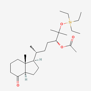 (3R,6R)-2-methyl-6-((1R,3aR,7aR)-7a-methyl-4-oxooctahydro-1H-inden-1-yl)-2-((triethylsilyl)oxy)heptan-3-yl acetate