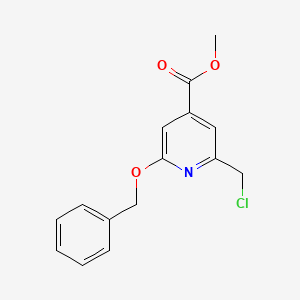 molecular formula C15H14ClNO3 B14859109 Methyl 2-(benzyloxy)-6-(chloromethyl)isonicotinate 