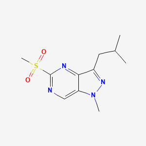 molecular formula C11H16N4O2S B1485911 3-Isobutyl-1-methyl-5-(methylsulfonyl)-1H-pyrazolo[4,3-d]pyrimidine CAS No. 2206243-95-8