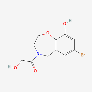 molecular formula C11H12BrNO4 B1485912 1-[7-Bromo-9-hydroxy-2,3-dihydro-1,4-benzoxazepin-4(5H)-yl]-2-hydroxy-1-ethanone CAS No. 2206966-82-5
