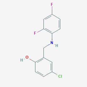 molecular formula C13H10ClF2NO B14859138 4-Chloro-2-(((2,4-difluorophenyl)amino)methyl)phenol 