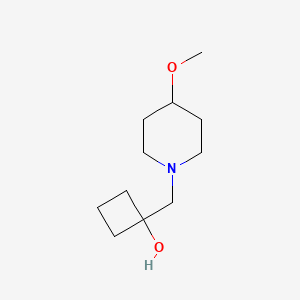 molecular formula C11H21NO2 B1485915 1-[(4-Methoxypiperidin-1-yl)methyl]cyclobutan-1-ol CAS No. 2164114-51-4