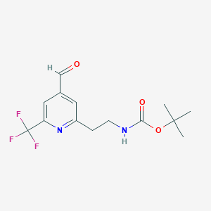 Tert-butyl 2-[4-formyl-6-(trifluoromethyl)pyridin-2-YL]ethylcarbamate