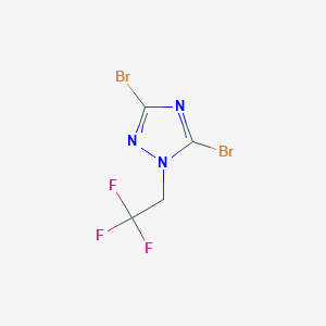 molecular formula C4H2Br2F3N3 B1485916 3,5-Dibromo-1-(2,2,2-trifluoroethyl)-1H-[1,2,4]triazole CAS No. 1855668-60-8