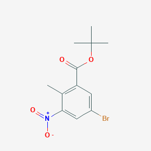 molecular formula C12H14BrNO4 B1485917 5-Bromo-2-methyl-3-nitrobenzoic acid tert-butyl ester CAS No. 2205384-88-7