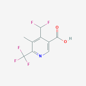 molecular formula C9H6F5NO2 B14859174 4-(Difluoromethyl)-5-methyl-6-(trifluoromethyl)nicotinic acid 