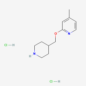molecular formula C12H20Cl2N2O B1485929 4-甲基-2-[(哌啶-4-基)甲氧基]吡啶二盐酸盐 CAS No. 2097936-29-1