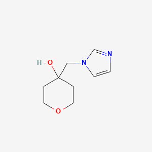 molecular formula C9H14N2O2 B1485930 4-[(1H-imidazol-1-yl)methyl]oxan-4-ol CAS No. 1862527-94-3