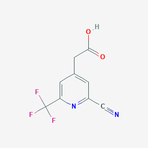 molecular formula C9H5F3N2O2 B14859306 [2-Cyano-6-(trifluoromethyl)pyridin-4-YL]acetic acid 