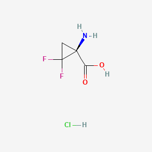 molecular formula C4H6ClF2NO2 B14859329 (1S)-1-amino-2,2-difluoro-cyclopropanecarboxylic acid;hydrochloride 