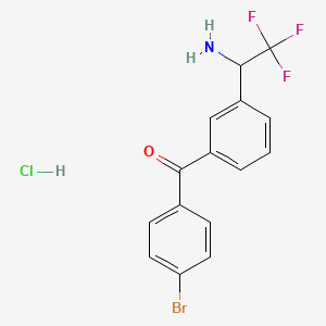 [3-(1-Amino-2,2,2-trifluoroethyl)phenyl]-(4-bromophenyl)methanone;hydrochloride