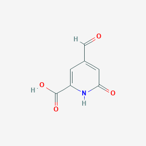 molecular formula C7H5NO4 B14859343 4-Formyl-6-hydroxypyridine-2-carboxylic acid 