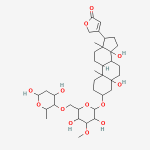 3-[3-[6-[(4,6-dihydroxy-2-methyloxan-3-yl)oxymethyl]-3,5-dihydroxy-4-methoxyoxan-2-yl]oxy-5,14-dihydroxy-10,13-dimethyl-2,3,4,6,7,8,9,11,12,15,16,17-dodecahydro-1H-cyclopenta[a]phenanthren-17-yl]-2H-furan-5-one