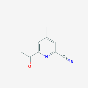 molecular formula C9H8N2O B14859374 6-Acetyl-4-methylpyridine-2-carbonitrile 