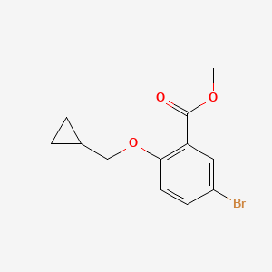 molecular formula C12H13BrO3 B1485941 5-Bromo-2-cyclopropylmethoxybenzoic acid methyl ester CAS No. 2112645-86-8
