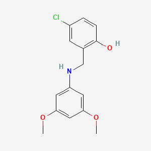 molecular formula C15H16ClNO3 B14859417 4-Chloro-2-{[(3,5-dimethoxyphenyl)amino]methyl}phenol 