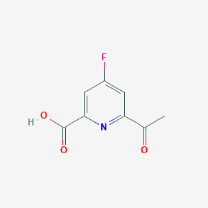 molecular formula C8H6FNO3 B14859424 6-Acetyl-4-fluoropyridine-2-carboxylic acid 