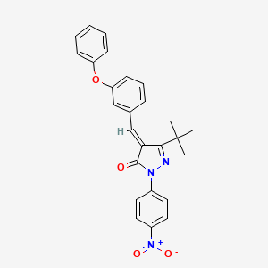 3-(Tert-butyl)-1-(4-nitrophenyl)-4-((3-phenoxyphenyl)methylene)-2-pyrazolin-5-one