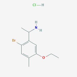 molecular formula C11H17BrClNO B1485946 1-(2-Bromo-5-ethoxy-4-methylphenyl)-ethylamine hydrochloride CAS No. 2206608-62-8