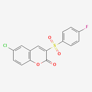 6-chloro-3-[(4-fluorophenyl)sulfonyl]-2H-chromen-2-one