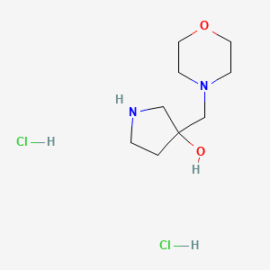 molecular formula C9H20Cl2N2O2 B1485950 3-(4-Morpholinylmethyl)-3-pyrrolidinol dihydrochloride CAS No. 2206823-68-7