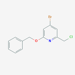 molecular formula C13H11BrClNO B14859501 2-(Benzyloxy)-4-bromo-6-(chloromethyl)pyridine 