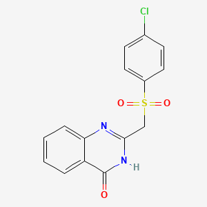 molecular formula C15H11ClN2O3S B14859522 2-{[(4-chlorophenyl)sulfonyl]methyl}-4(3H)-quinazolinone 