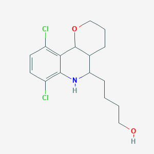 molecular formula C16H21Cl2NO2 B1485953 4-(7,10-Dichloro-3,4,4a,5,6,10b-hexahydro-2H-pyrano[3,2-c]quinolin-5-yl)butan-1-ol CAS No. 2203069-88-7