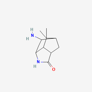 molecular formula C10H16N2O B1485957 2-Amino-8,8-dimethyl-4-azatricyclo[4.2.1.0~3,7~]nonan-5-one 