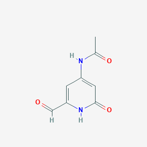 molecular formula C8H8N2O3 B14859574 N-(2-Formyl-6-hydroxypyridin-4-YL)acetamide 