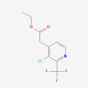 molecular formula C10H9ClF3NO2 B14859576 Ethyl 3-chloro-2-(trifluoromethyl)pyridine-4-acetate 