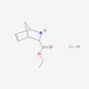 molecular formula C9H14ClNO2 B1485960 Ethyl 2-azabicyclo[2.2.1]hept-5-ene-3-carboxylate hydrochloride CAS No. 2197416-08-1